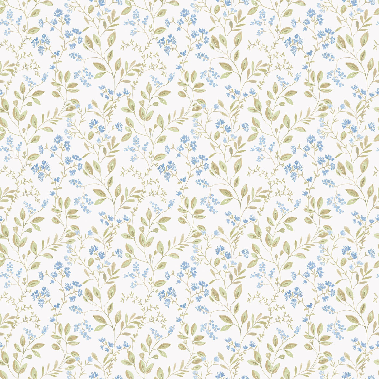 Galerie Spring Leaf Trail Blue Wallpaper