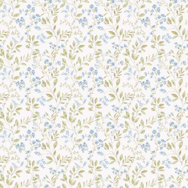 Galerie Spring Leaf Trail Blue Wallpaper