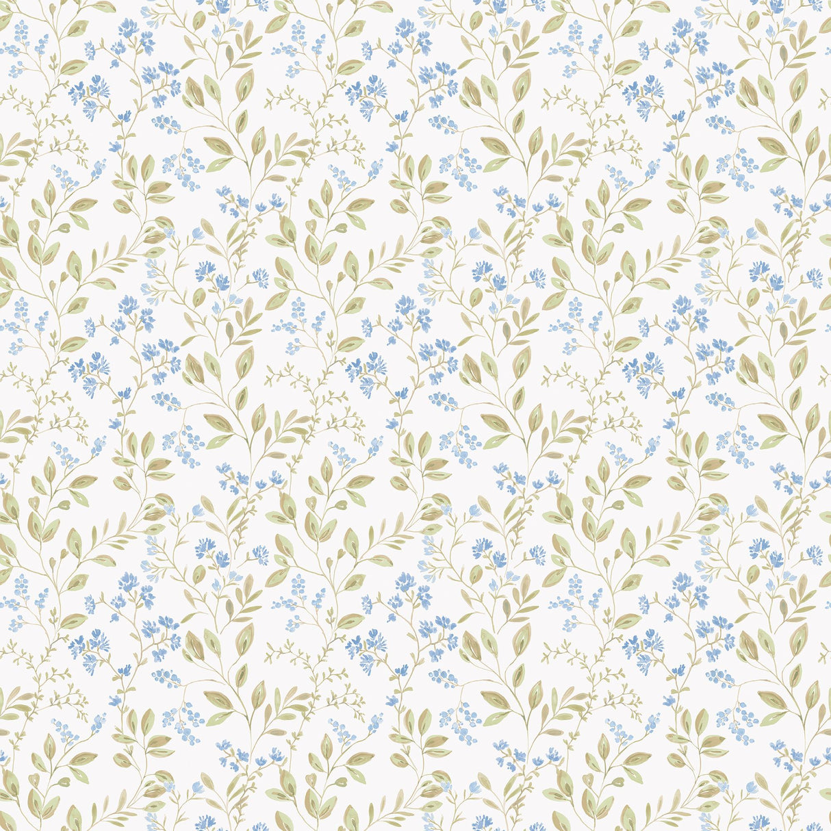 Galerie Spring Leaf Trail Blue Wallpaper