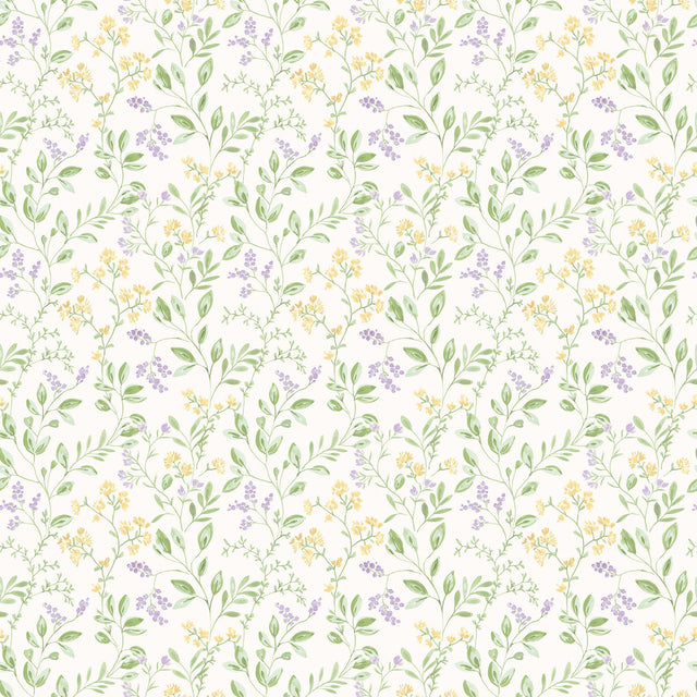 Galerie Spring Leaf Trail Purple Lilac Wallpaper