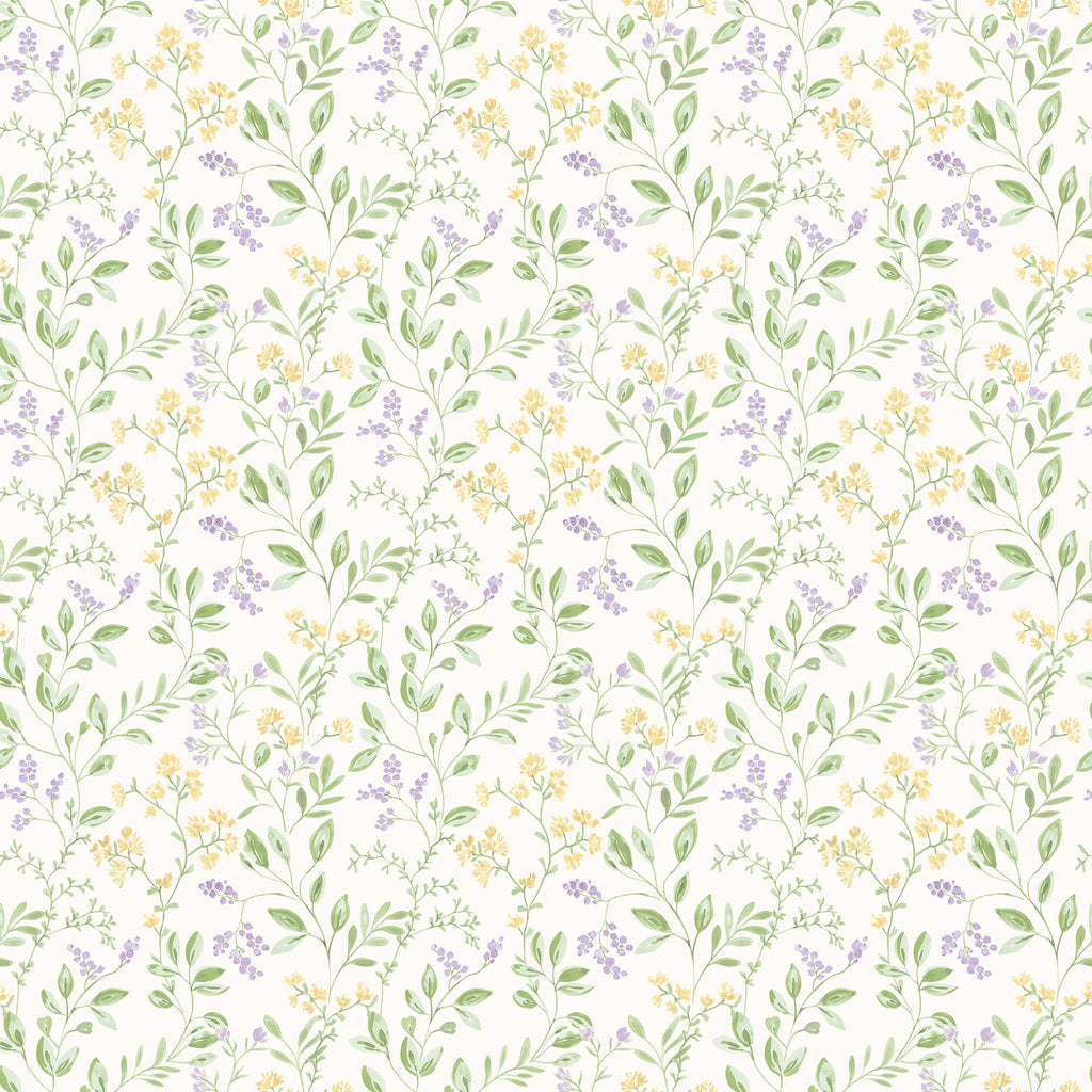 Galerie Spring Leaf Trail Purple Lilac Wallpaper