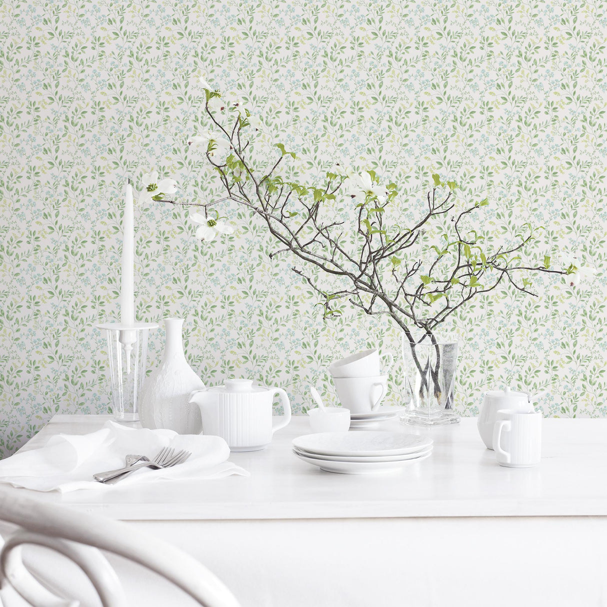 Galerie Spring Leaf Trail Green Wallpaper