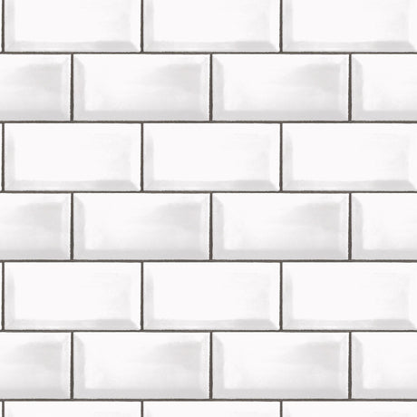 Galerie Metro Tile White Wallpaper