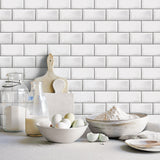 Galerie Metro Tile White Wallpaper