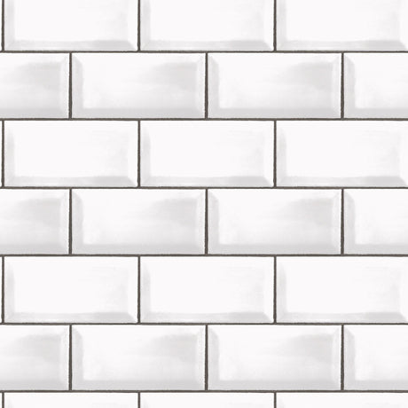 Galerie Metro Tile White Wallpaper