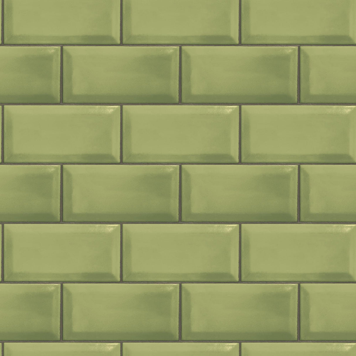 Galerie Metro Tile Green Wallpaper