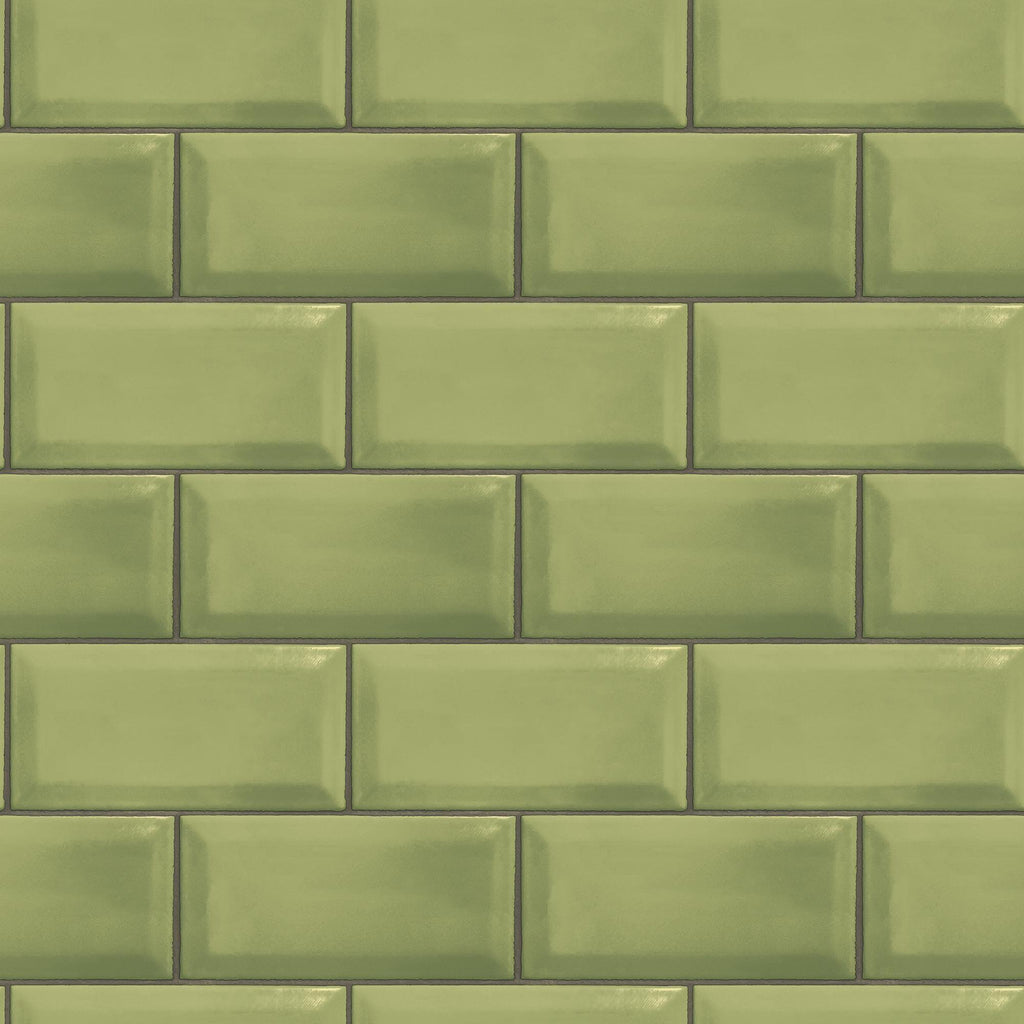 Galerie Metro Tile Green Wallpaper