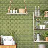 Galerie Metro Tile Green Wallpaper
