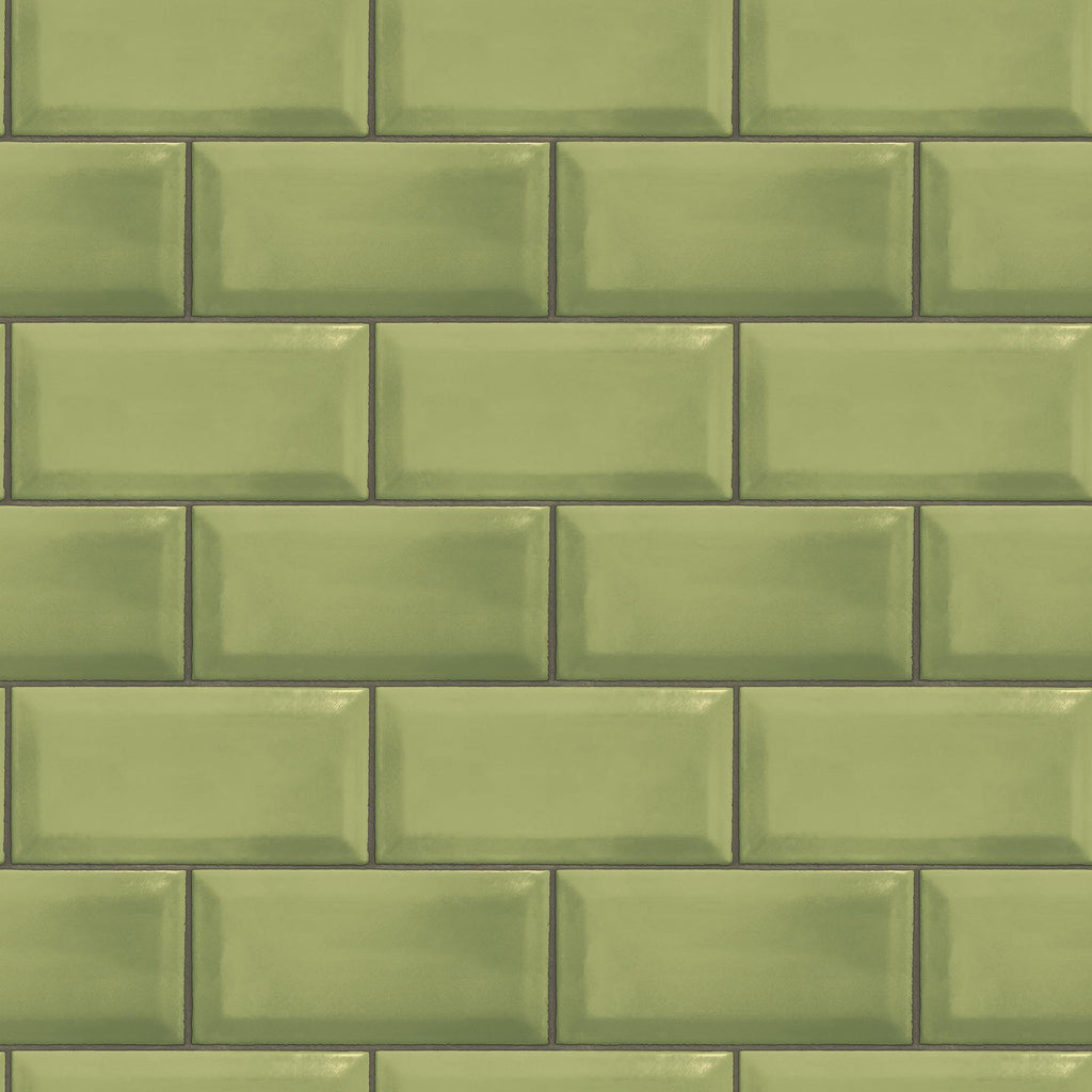 Galerie Metro Tile Green Wallpaper