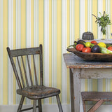 Galerie Multi Stripe Yellow Wallpaper