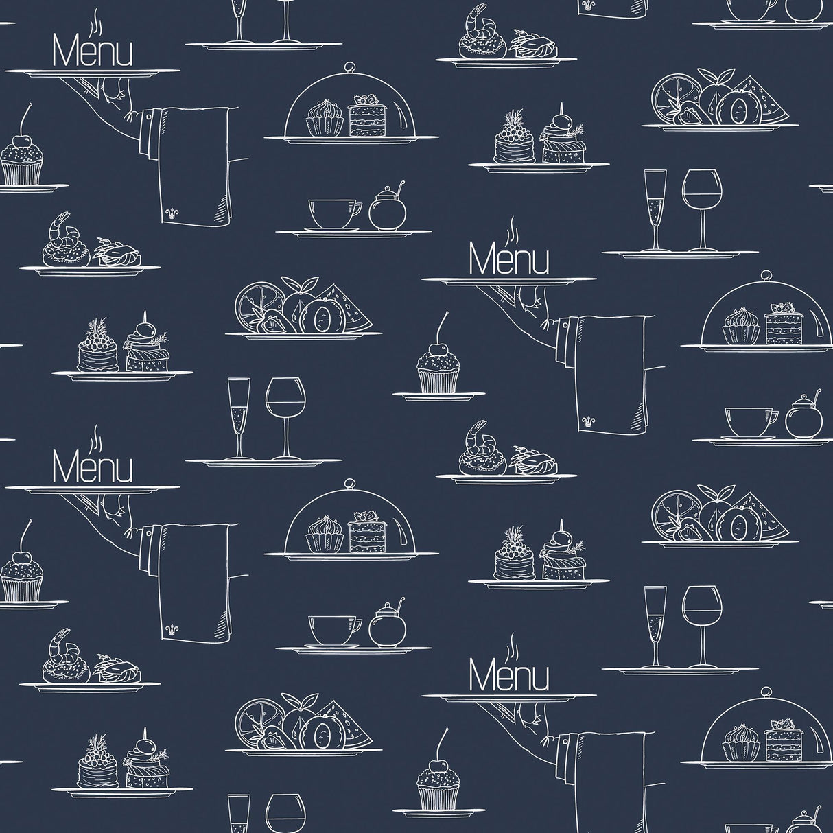 Galerie Chalkboard Menu Blue Wallpaper