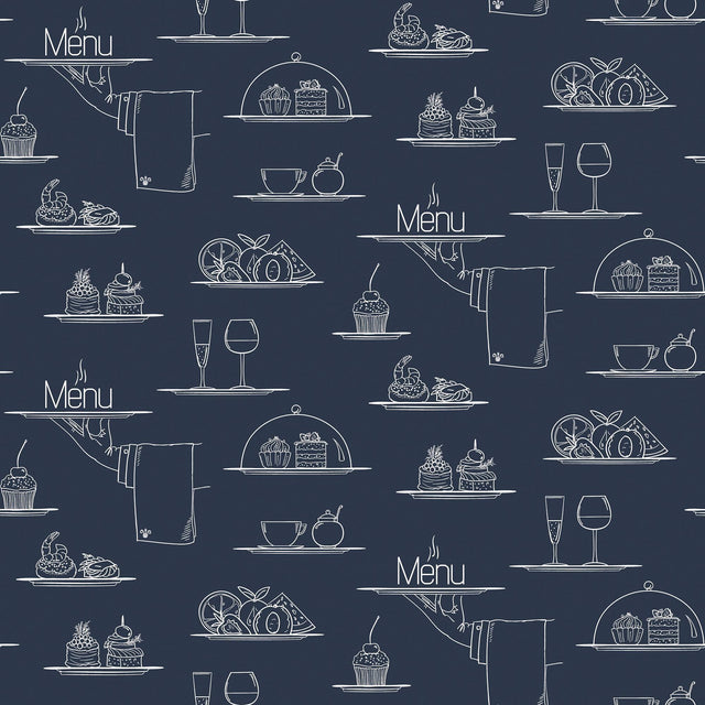 Galerie Chalkboard Menu Blue Wallpaper
