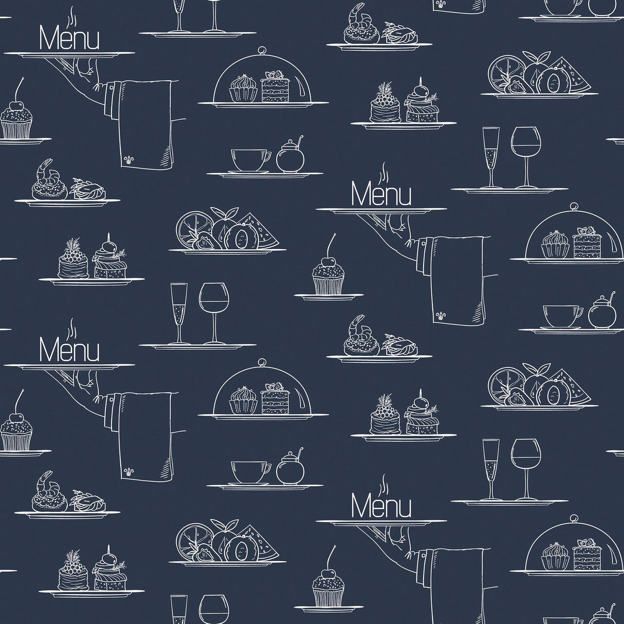 Galerie Chalkboard Menu Blue Wallpaper