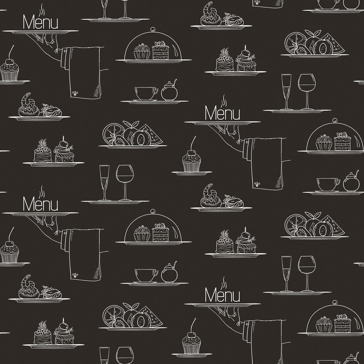 Galerie Chalkboard Menu Black Wallpaper