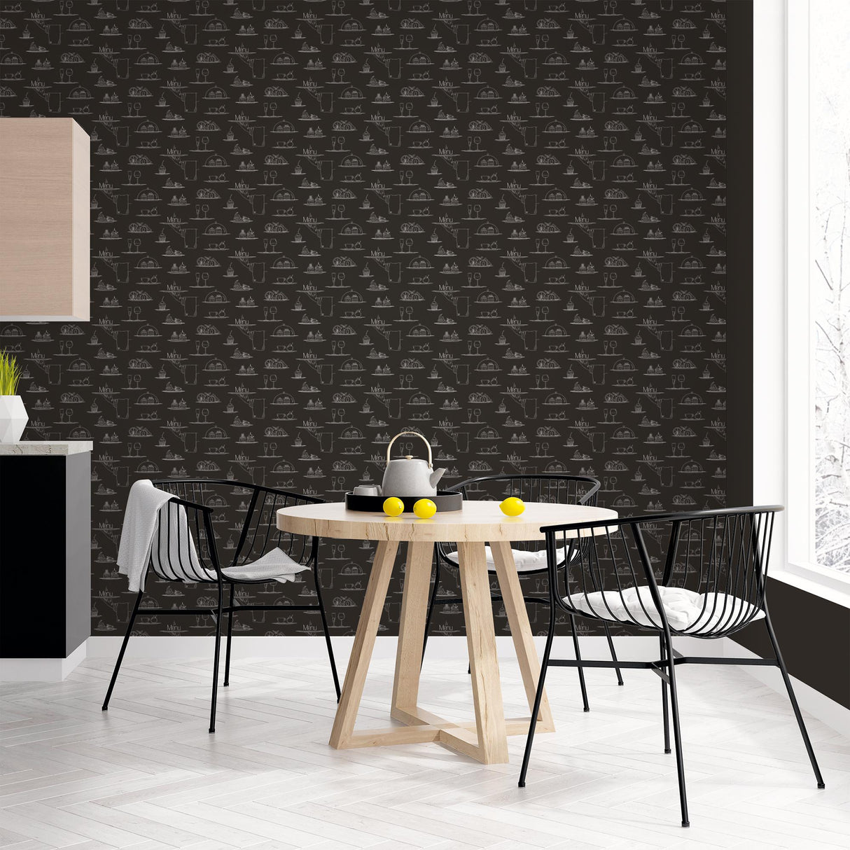 Galerie Chalkboard Menu Black Wallpaper