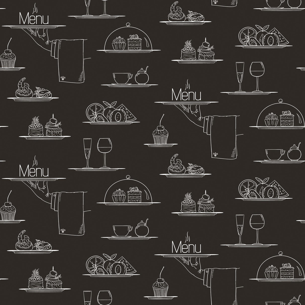 Galerie Chalkboard Menu Black Wallpaper