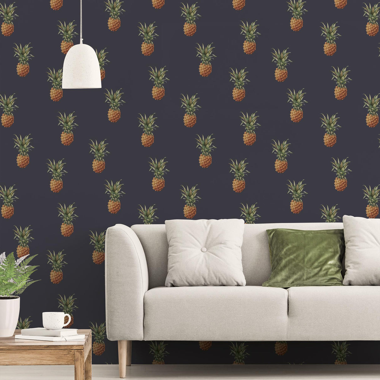 Galerie Pineapples Blue Wallpaper