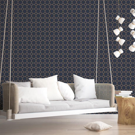 Galerie Bee Hive Blue Wallpaper