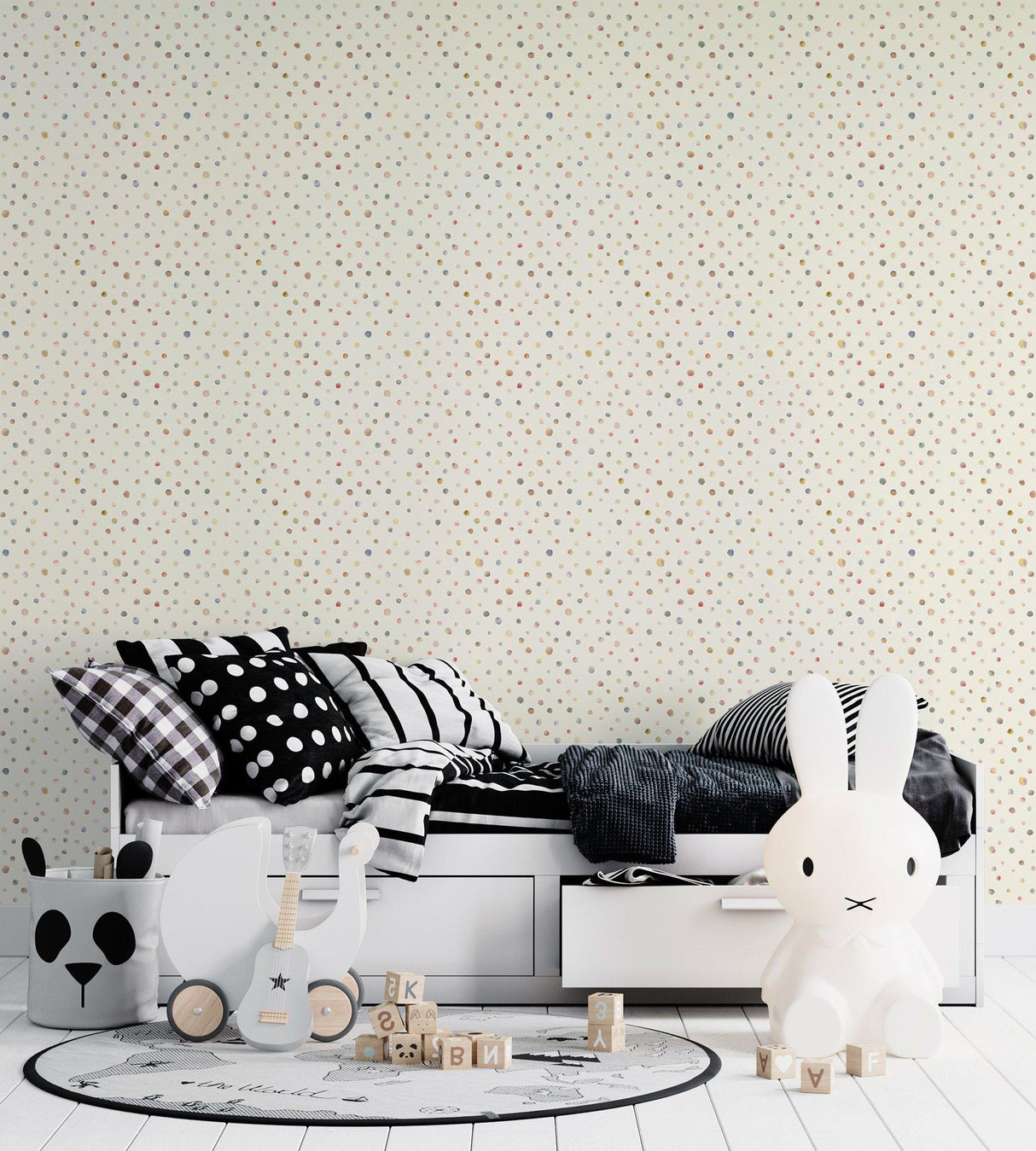 Galerie 26834 Great Kids Watercolor Dots Cream Wallpaper 26834 Cream Wallpaper