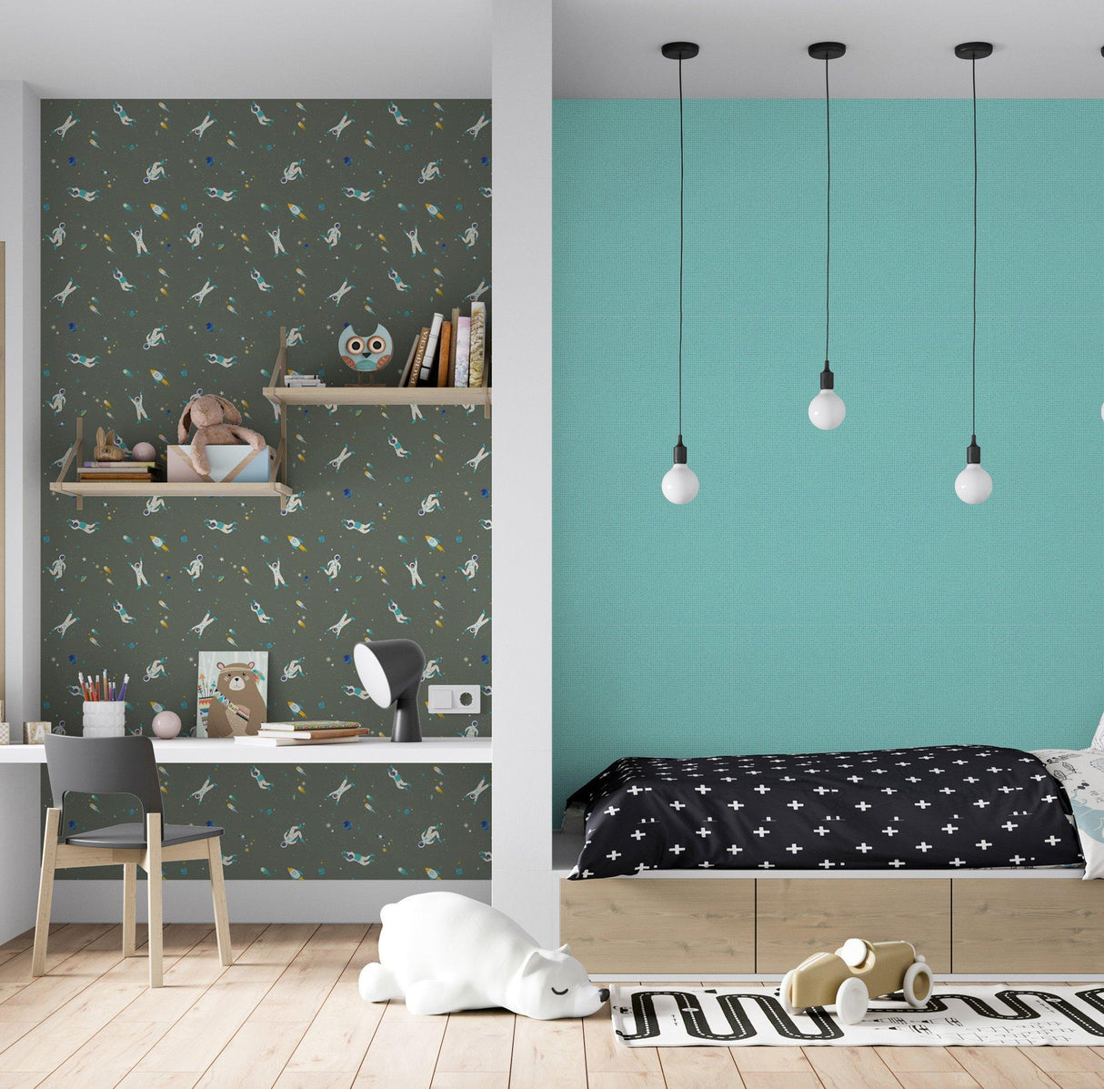 Galerie 26832 Great Kids Super Space Silver Grey Wallpaper 26832 Silver Grey Wallpaper
