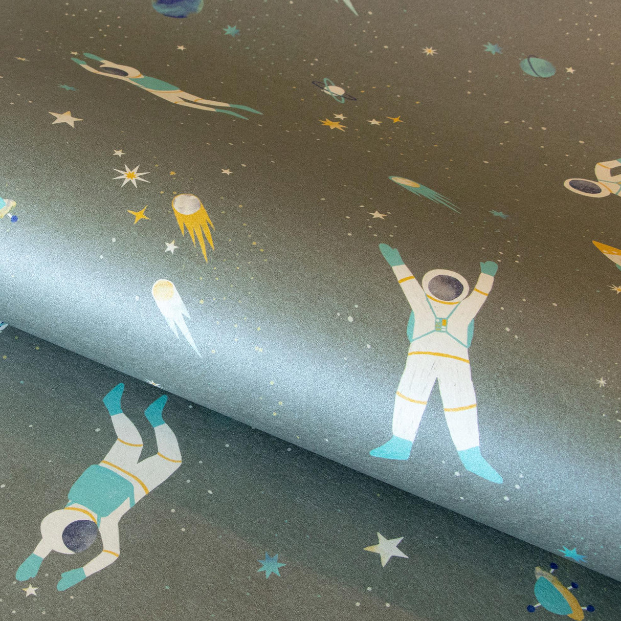 Galerie Super Space Silver Grey Wallpaper