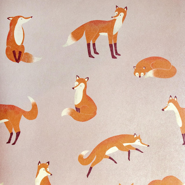 Galerie Friendly Foxes Pink Wallpaper
