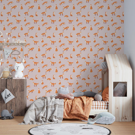 Galerie Friendly Foxes Pink Wallpaper