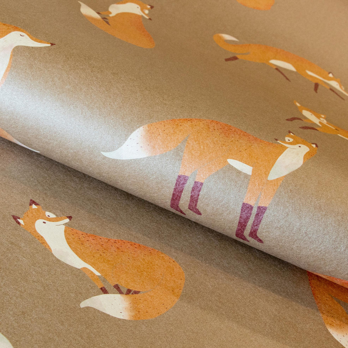 Galerie Friendly Foxes Bronze Brown Wallpaper