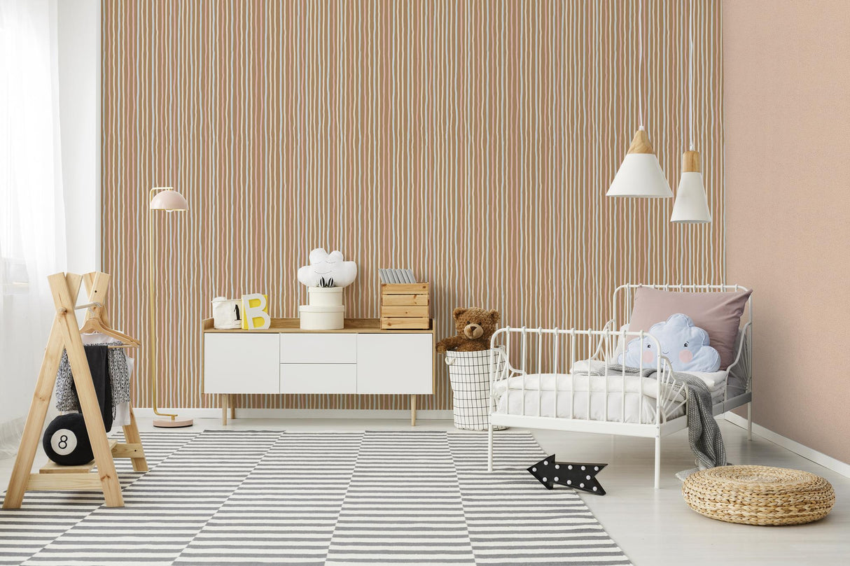 Galerie Stripes Bronze Brown Wallpaper