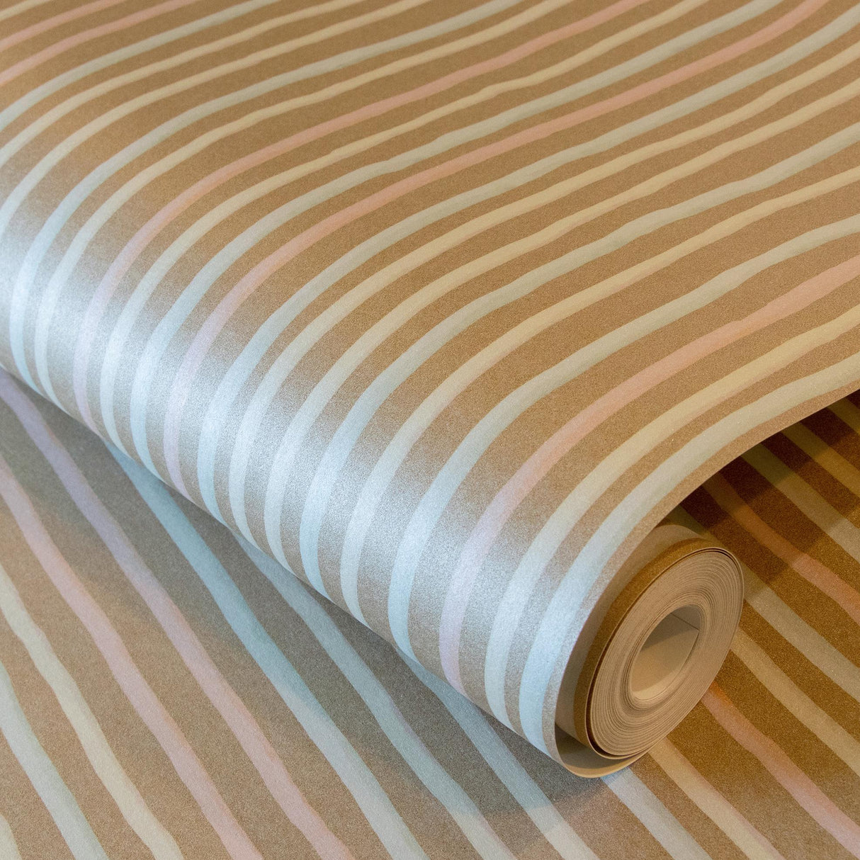 Galerie Stripes Bronze Brown Wallpaper