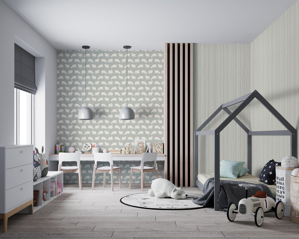 Galerie Sweet Sheep Silver Grey Wallpaper