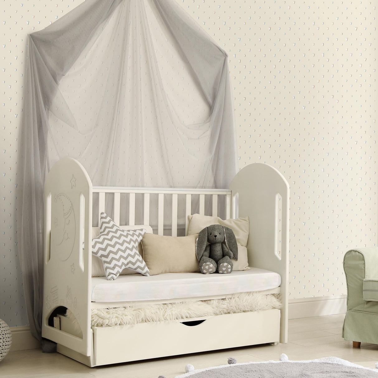 Galerie Hearts Cream Wallpaper