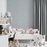 Galerie 26815 Great Kids Coloured Hearts Silver Grey Wallpaper 26815 Silver Grey Wallpaper