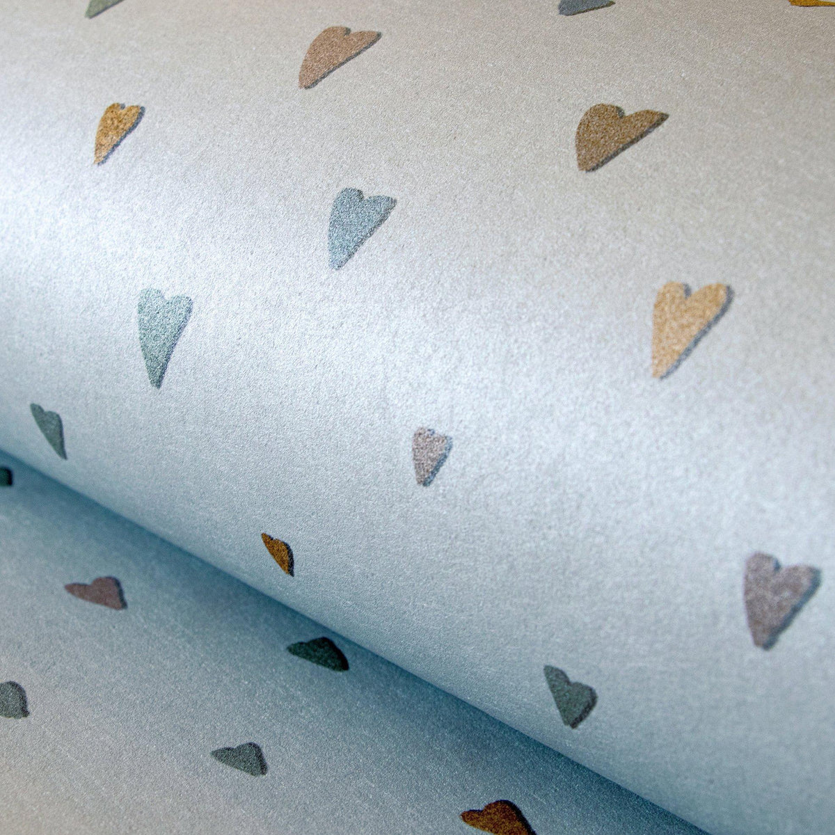 Galerie 26815 Great Kids Coloured Hearts Silver Grey Wallpaper 26815 Silver Grey Wallpaper
