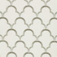 Schumacher Scallop Embroidery Platinum Fabric