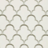 Schumacher Scallop Embroidery Platinum Fabric