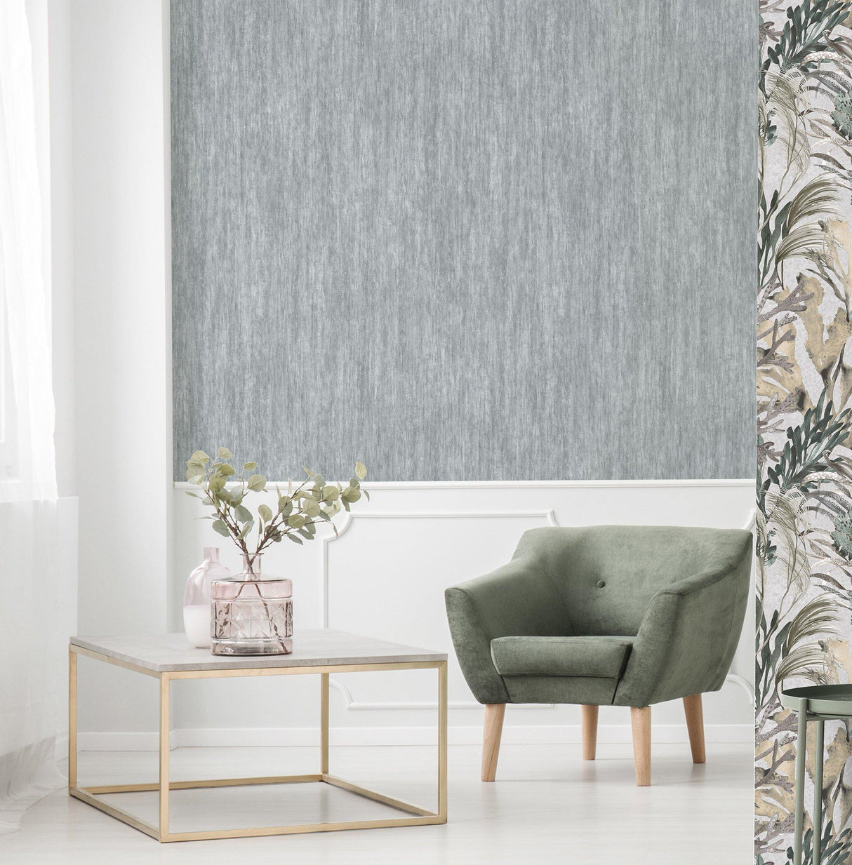 Galerie 26725 Tropical Tuvalu Silver Grey Wallpaper 26725 Silver Grey Wallpaper