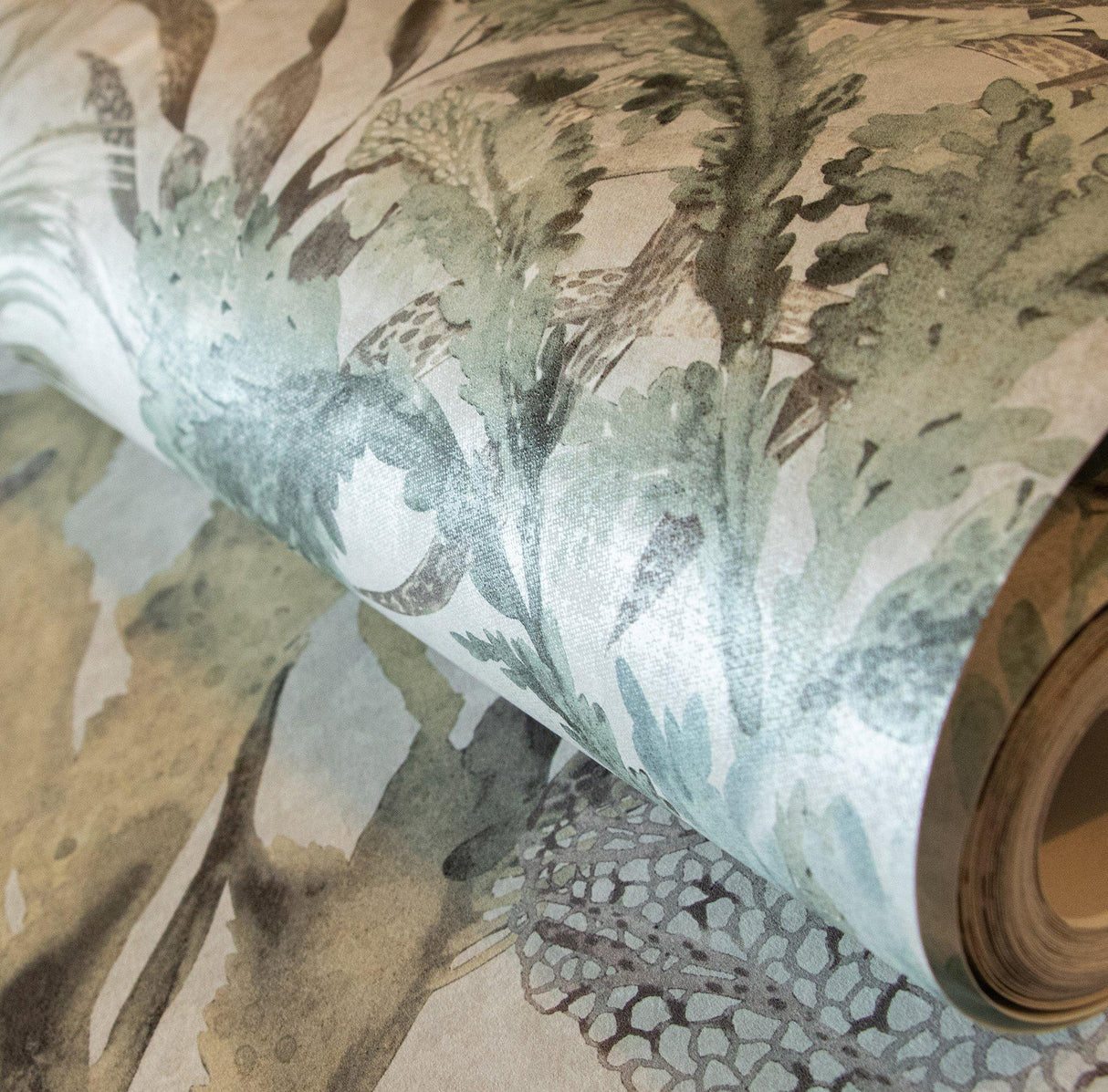 Galerie 26735 Tropical Bora Bora Silver Grey Wallpaper 26735 Silver Grey Wallpaper