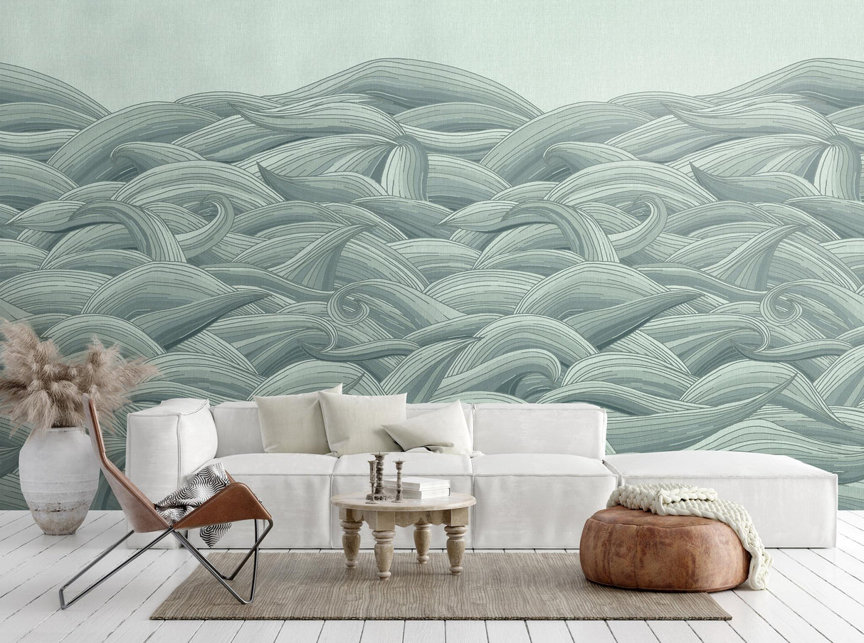 Galerie Waves Green Wallpaper