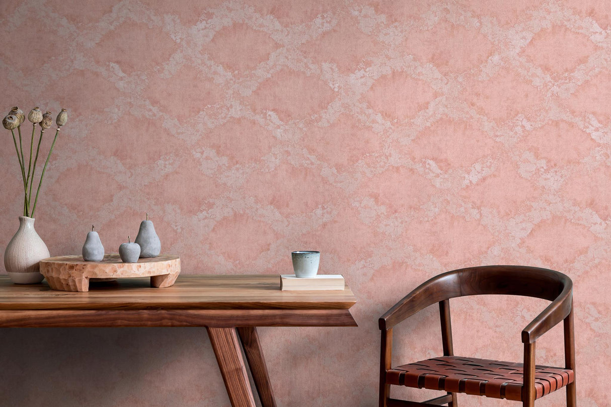Galerie Stamped Pink Wallpaper