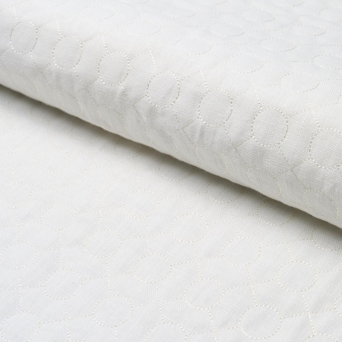 Schumacher Arles Embroidery Oyster Fabric