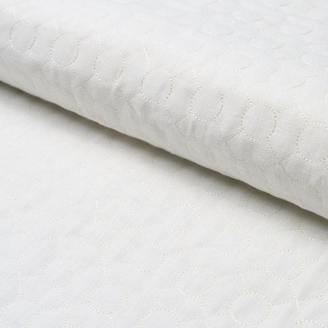 Schumacher Arles Embroidery Oyster Fabric