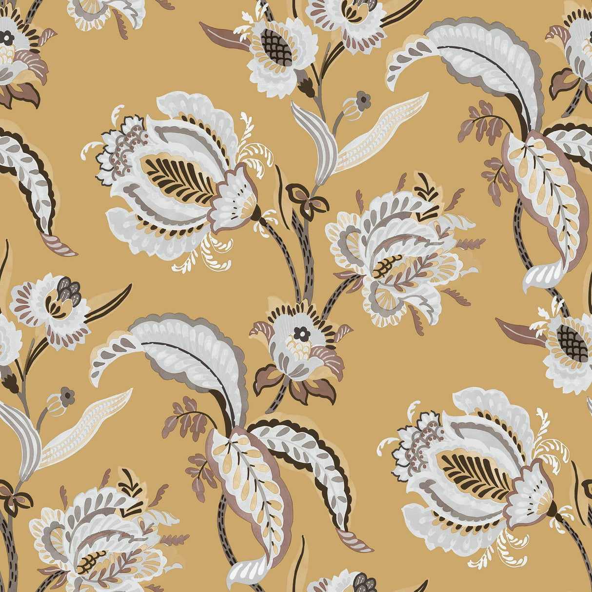 Galerie Abstract Floral Gold Wallpaper