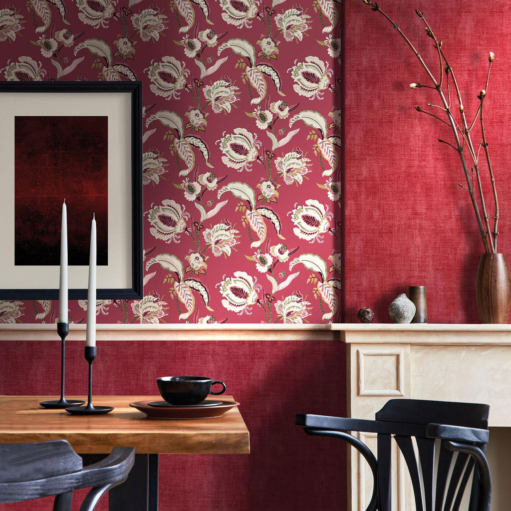 Galerie Abstract Floral Red Wallpaper