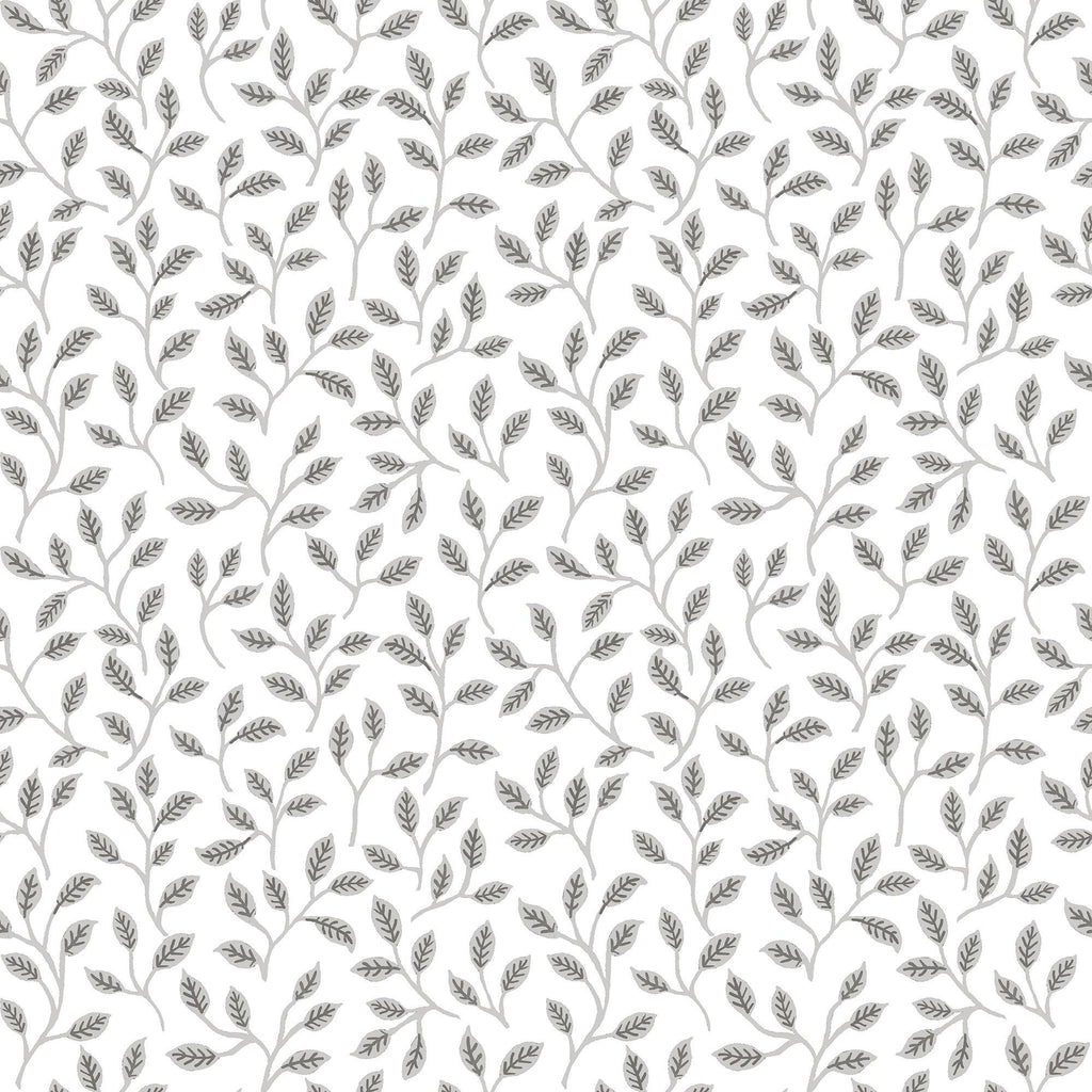 Galerie Trailing Leaf Silver Grey Wallpaper