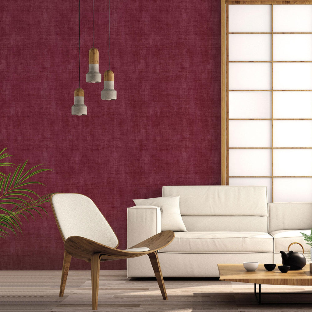 Galerie Textured Plain Red Wallpaper