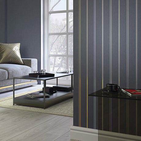 Galerie Stripes Black Wallpaper