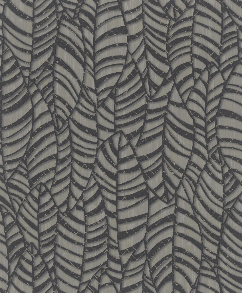 Galerie Leaves Black Wallpaper