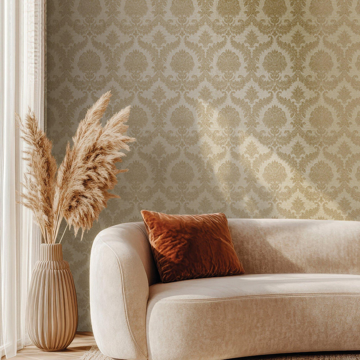 Galerie 25722 Cottage Chic Damasco Imperiale Beige Wallpaper 25722 Beige Wallpaper