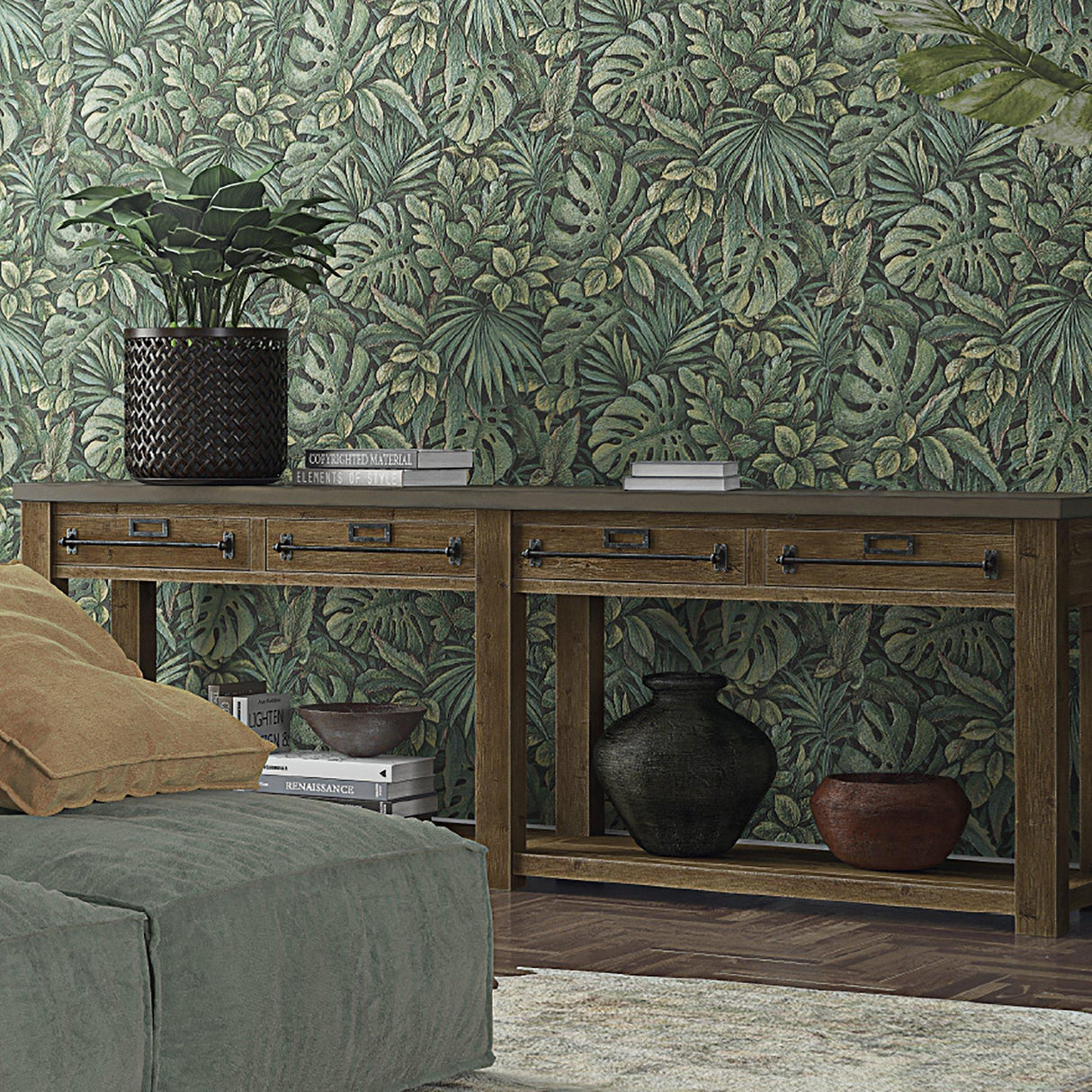 Galerie EN3330414 Eden Jungle Leaves Green Wallpaper EN3330414 Green Wallpaper